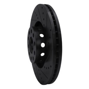 Audi A8 Brake Rotor (1) - Front Right - R1 Concepts - Drilled & Slotted - Black - `00-`03